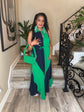 Green Navy Color Block Dress