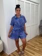 Royal Blue Crinkle Short Set