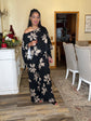 Black Floral Kimono Set