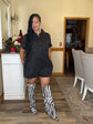Mineral Wash Denim Romper-Black