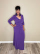 Plus and Regular Maxi Wrap Dress- Purple