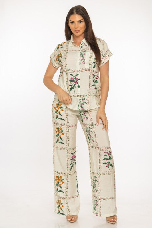 Floral Print Pants Set
