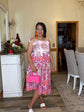 Pink Print Maxi Dress