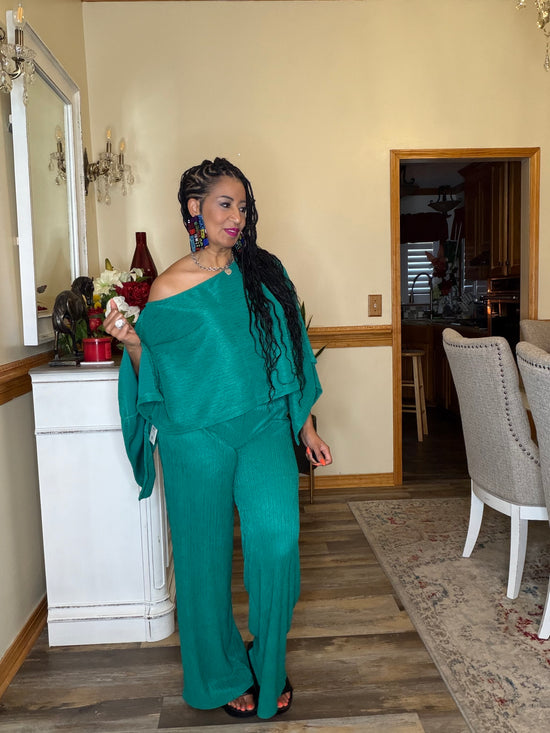 Green Kimono Pants Set