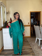 Green Kimono Pants Set