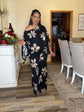Black Floral Kimono Set