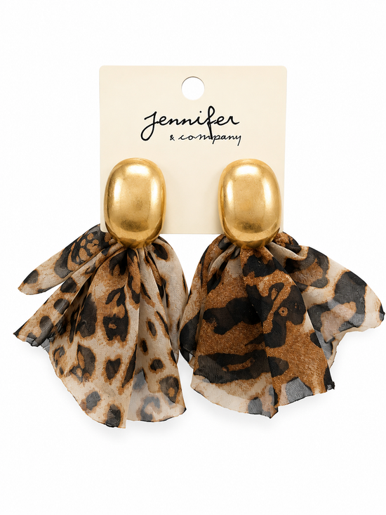Leopard Fabric Earrings