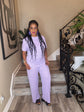 Lilac Lavendar Crinkle Pants Set