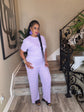 Lilac Lavendar Crinkle Pants Set
