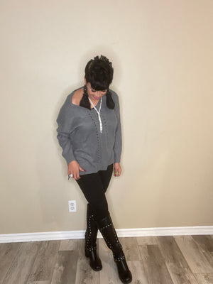 Loose Fit Sweater-Gray