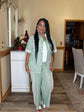 Green Stripe with Crochet Set