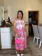 Pink Print Maxi Dress