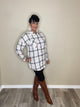 Plaid High Low Tunic Top-White