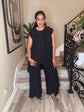 Black Pleated Pants Set