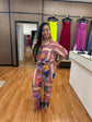 Burgundy Floral Print 2 Piece Set