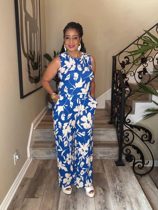 Royal Blue Floral Set