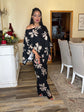 Black Floral Kimono Set