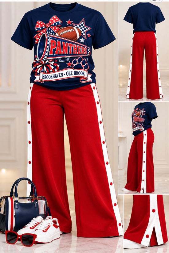 Red Button Down Pants
