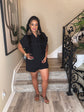 Black Short Set-Button