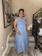 Denim Long Ruffle Dress