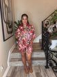 Olive Pink Floral Satin Short Set