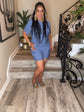 Denim Crinkle Short Set