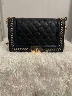 Leather Fashion CROSSBODY BAG-Black