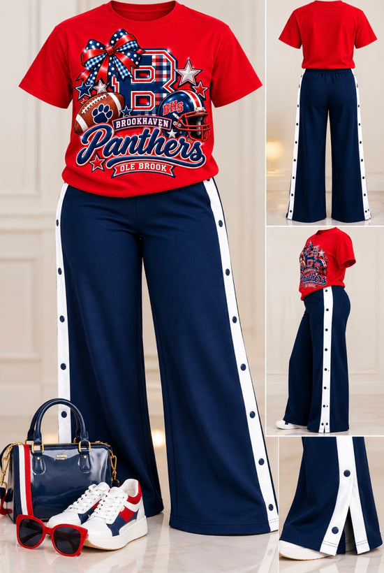 Navy Button Down Pants