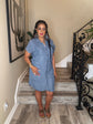 Denim Button Dress