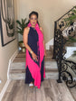 Hot Pink Navy Color Block Dress