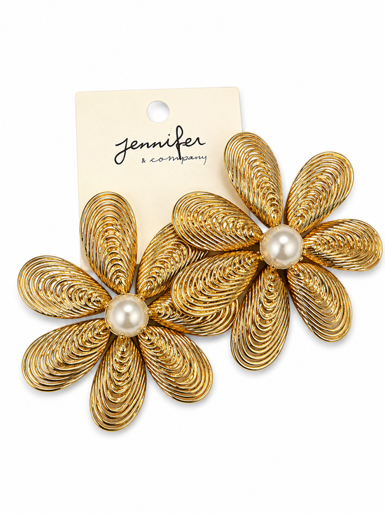 Gold Flower Earrings