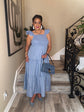 Denim Long Ruffle Dress