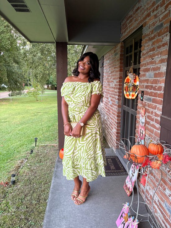 Green Zebra Dress