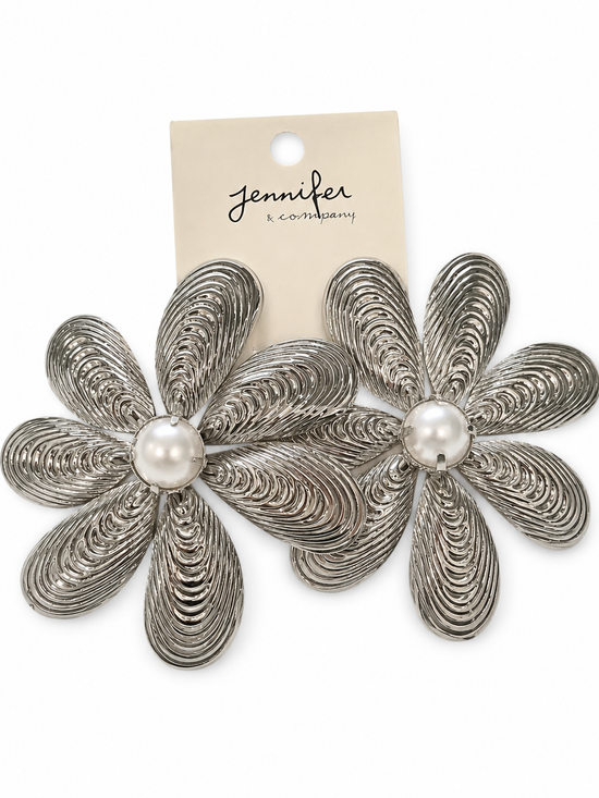 Silver Flower Earrings