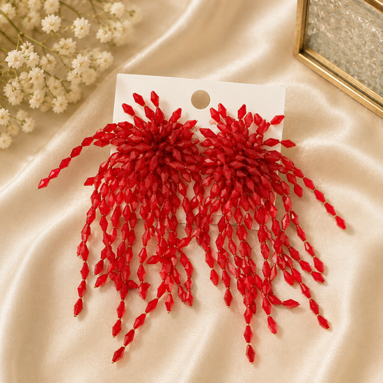 Red Cascade Earrings