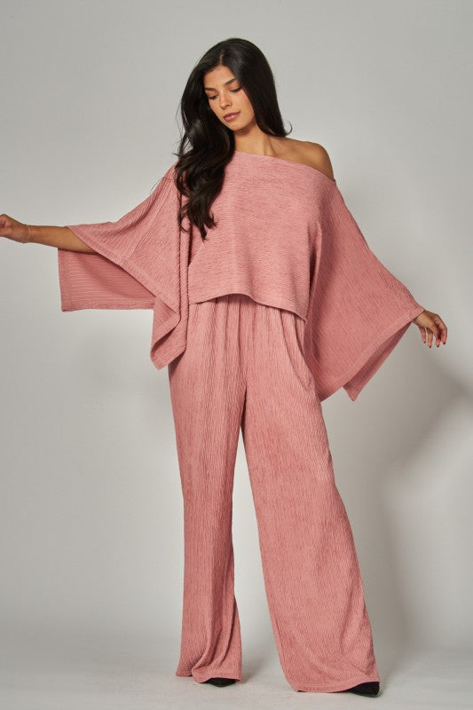 Pink Kimono Pants Set