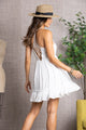 Ruffle Flare Dress-White