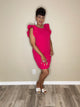 Hot Pink Dress Ruffle Sleeve