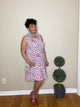 Pink/Grey Print Leopard Tunic Dress